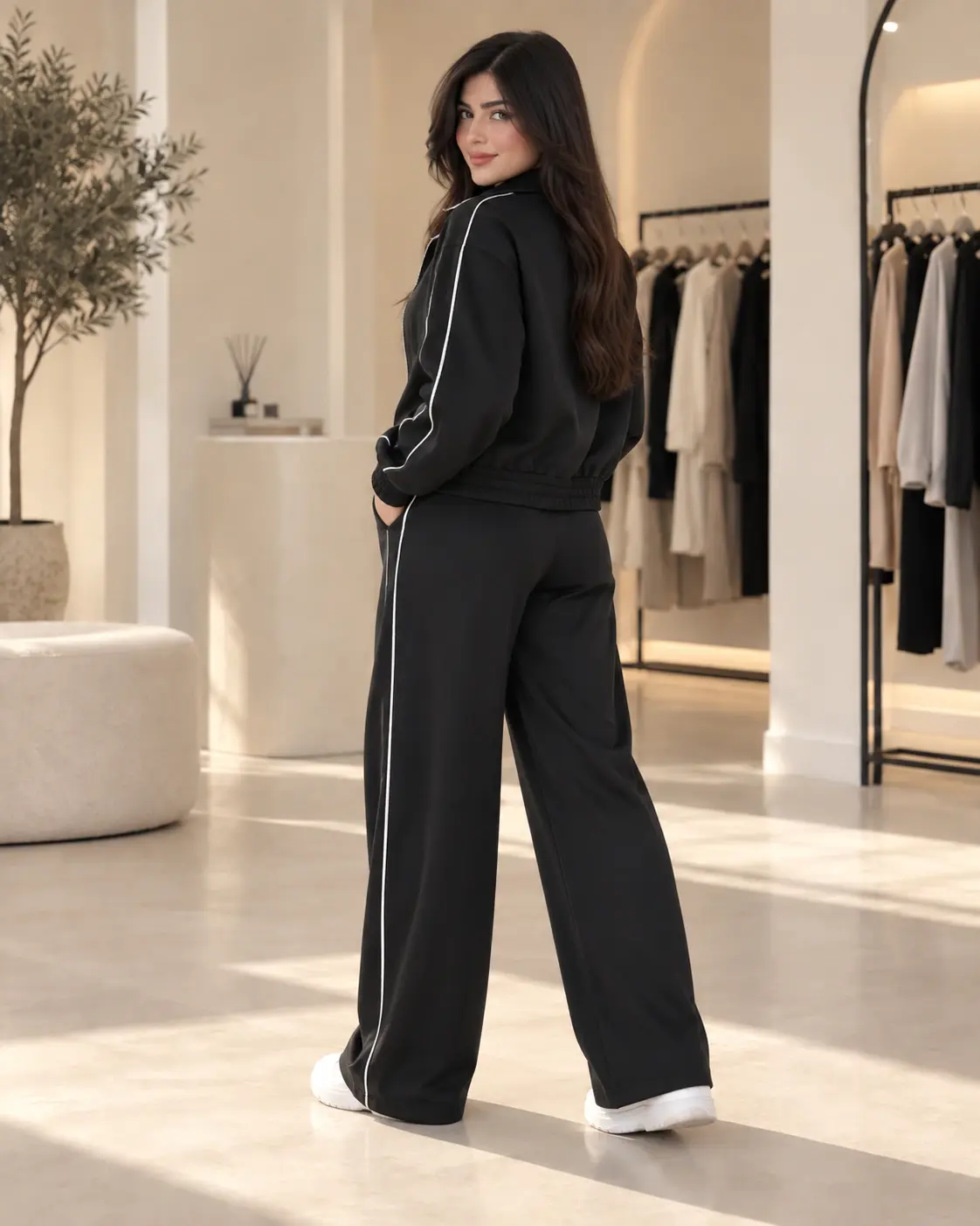 Women's Hoodie and Pants Set, Bella Model