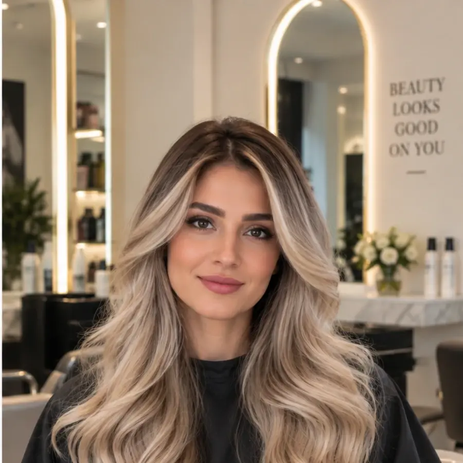 Before Blonde after the service